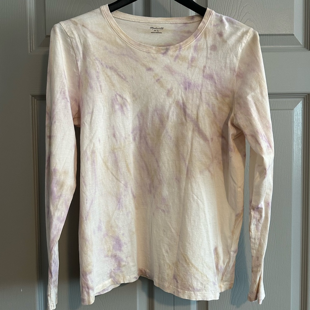 Madewell Long Sleeve Tie-Dye Crew L like new!